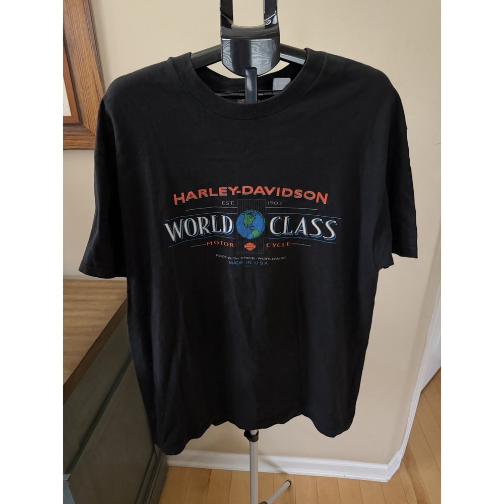 Harley Davidson Coziahr Made USA T Shirt Mens XL World Class Black - Picture 2 of 4